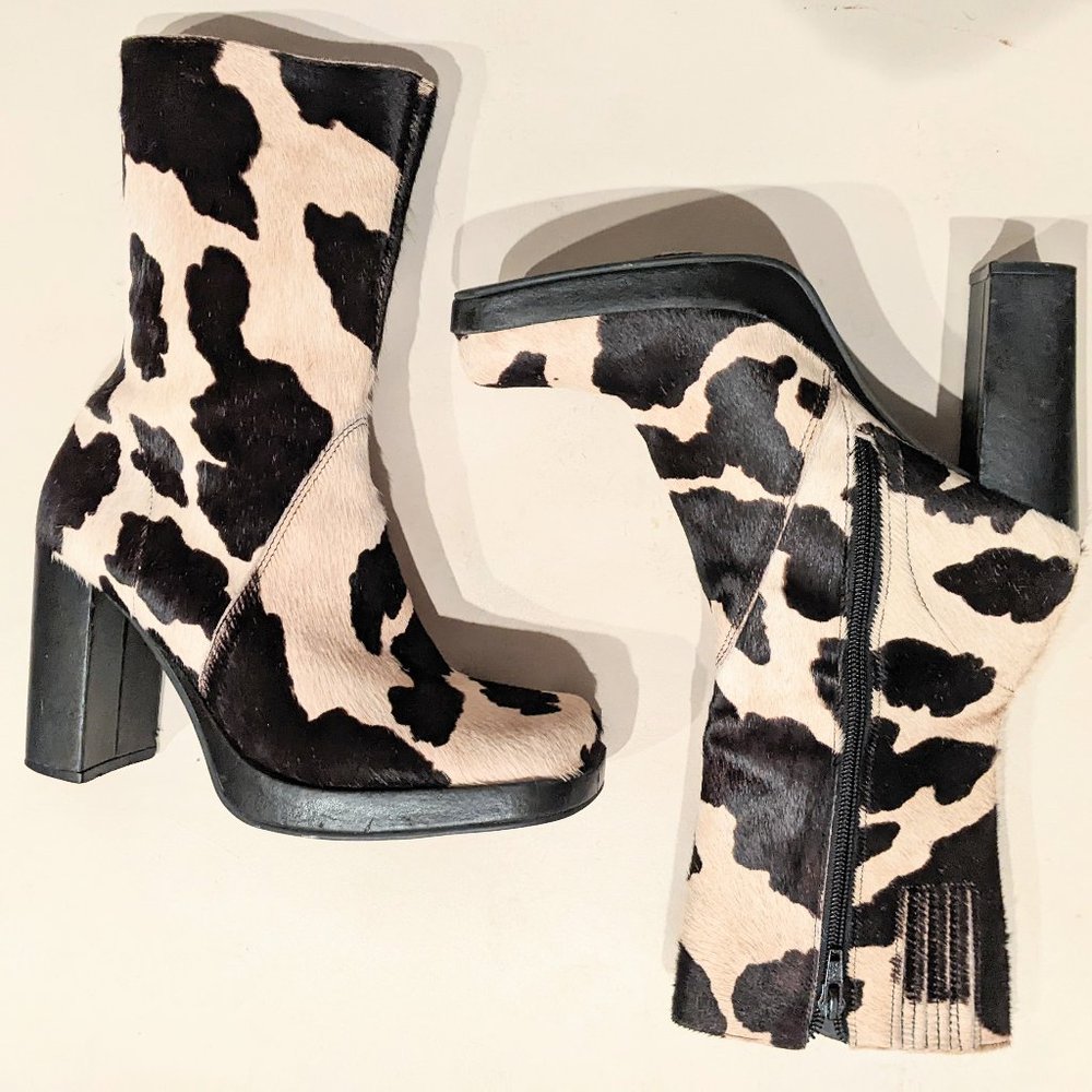 PENDING-Women's Vintage Cow/Pony Pattern platform Boots